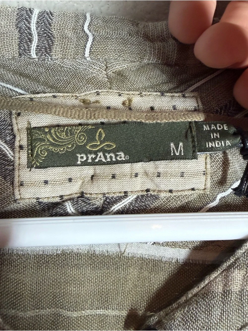 Prana Striped Sleeveless Shirt Dress in Taupe and Light Gray